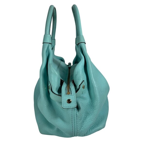 KATE SPADE Turquoise Aqua Leather Stevie Berkshire Road Slouchy Shoulder Bag - Picture 3 of 16